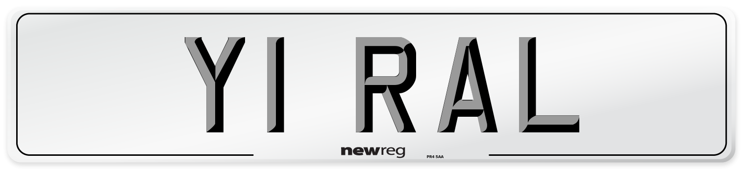 Y1 RAL Number Plate from New Reg